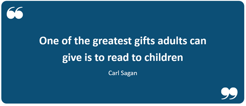 One of the greatest gifts adults can give is to read to their children, by Carl Sagan